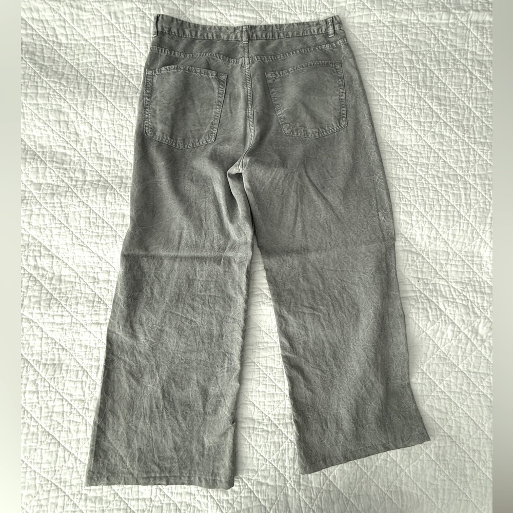 Zara Gray Flare Wide Leg Jeans High-Waisted - Picture 2 of 11